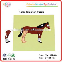 Jouets éducatifs pour enfants Cheval Squelette Puzzle Montessori Matériel pédagogique Jouet en bois Puzzle Jouet éducatif en bois